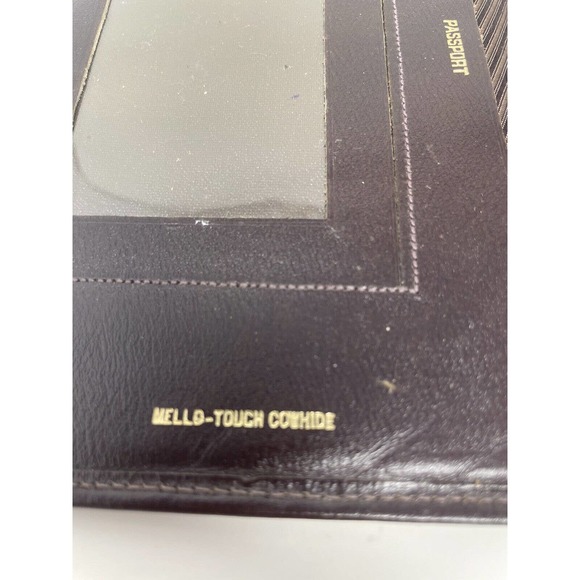World Travel Advisors Mello Touch Cowhide Passport Baggage Rail Tickets Landing - Picture 6 of 9